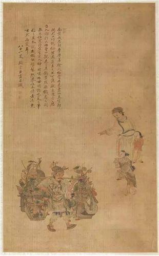 货郎图-清代顾见龙创作中国画