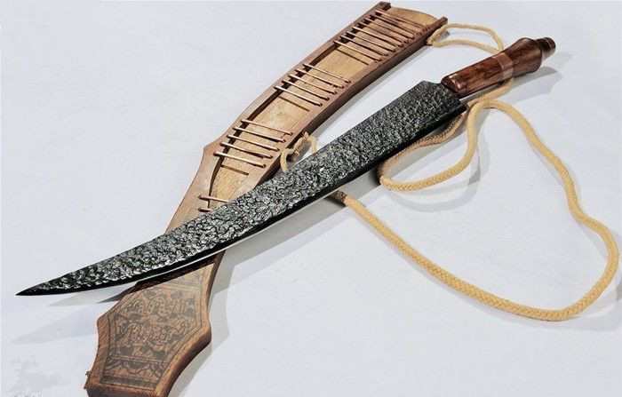 台湾美術 高砂族 民族蛮刀 96cm 木彫鞘 蕃刀 民族鉈 台湾先住民