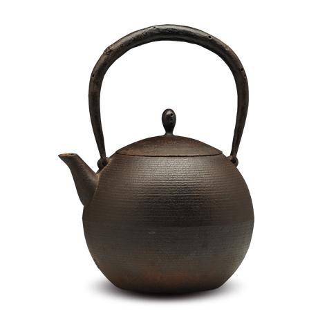 ☆時代煎茶道具 釜師有坂製 小霰文鉄瓶/急須鐵壺/GK3