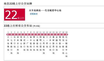 南昌公交22路-红谷滩站至火车南站的线路