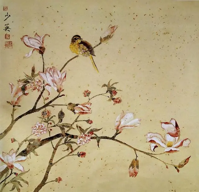 中国字画・崔白・三尺中堂画・花鳥画・繪画・絹本』置物・古賞物