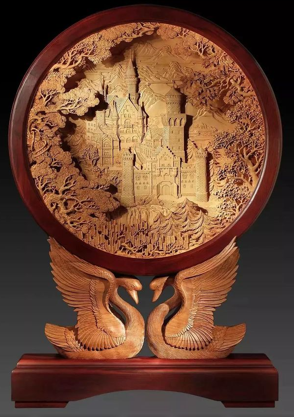 置物 賞品 3.21 中國古美術品 k清代・木彫り 家具 時代物 【舊藏 掛 雕刻春夏秋冬圖 】 收藏 木器 四條屏 古血檀木