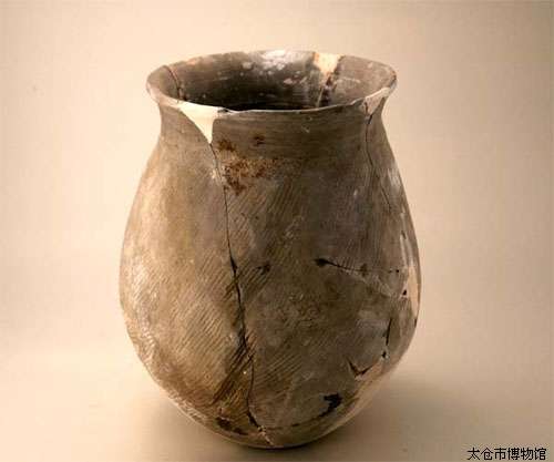 漢 印紋灰陶罐 漢代弦紋雙耳灰陶罐/漢罐/高古陶/老物件/古玩古董古物古器