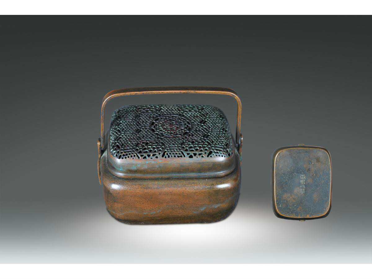 卸玄尚】中国美術 張鳴岐款 銅製 手炉