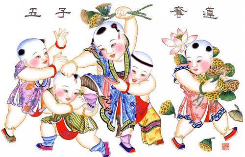 杨柳青年画（掛軸） 絵画/タペストリー