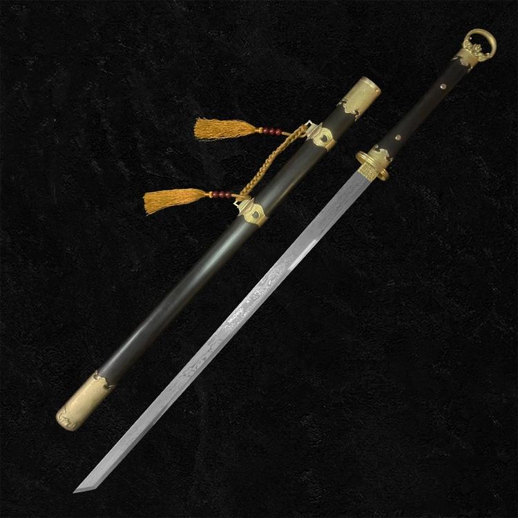 『烏木簡装唐刀』古兵器   武具　刀装具　日本刀　模造刀  横刀  直刀 沧元图孟川千秋刀模型小兵器金属古风动漫刀剑1/6