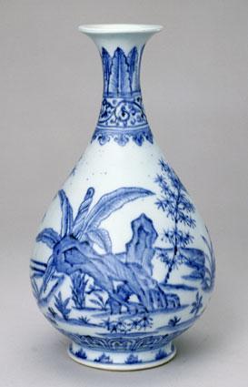 青花竹石芭蕉紋瓶】染付　複製品　 大清康煕年製　底款 青花竹石芭蕉紋瓶】染付 複製品 大清康煕年製 底款 T10241640344414401.jpg