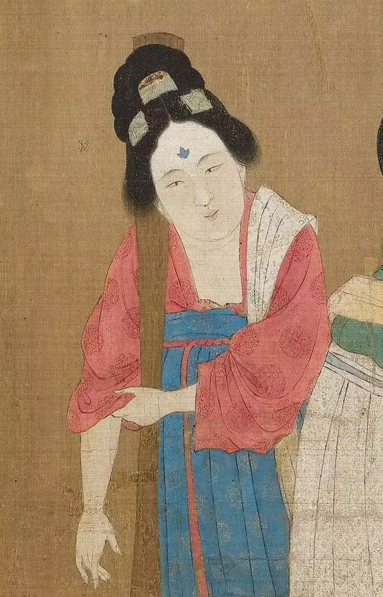 中国古美術 唐代 張萱款 青と金色の女性と提灯の掛軸 絹布 唐物 書画 水彩画 张萱- 抖音百科