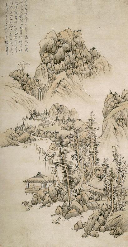 蓝瑛(款) 山水人物立轴绢本收藏资讯|艺术家|书画家|书画名人