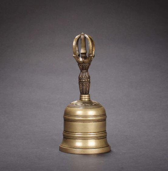 銅鈴 銅製 黄銅 饕餮紋 鬼面 鈴 古銅 柄付神鈴 持鈴 神