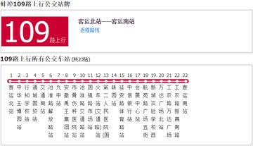 蚌埠公交109路-蚌埠公交线路名称