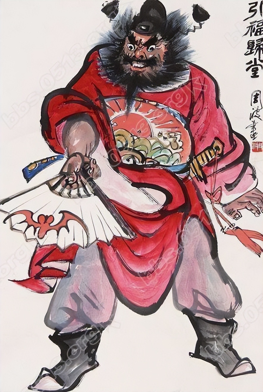 須賀木仙子　鐘馗掛軸　H62 真作】在銘「鐘馗と鬼の図」 古い掛け軸(掛軸) 肉筆紙本日本画