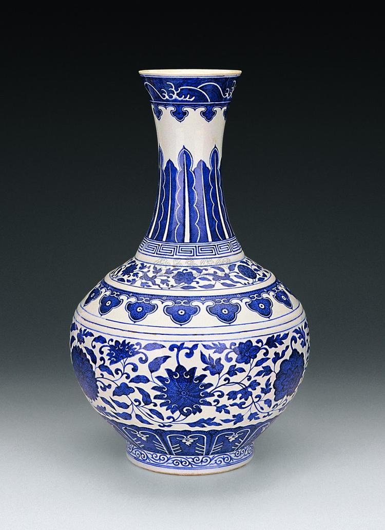 清光绪青花缠枝莲纹赏瓶- 抖音百科