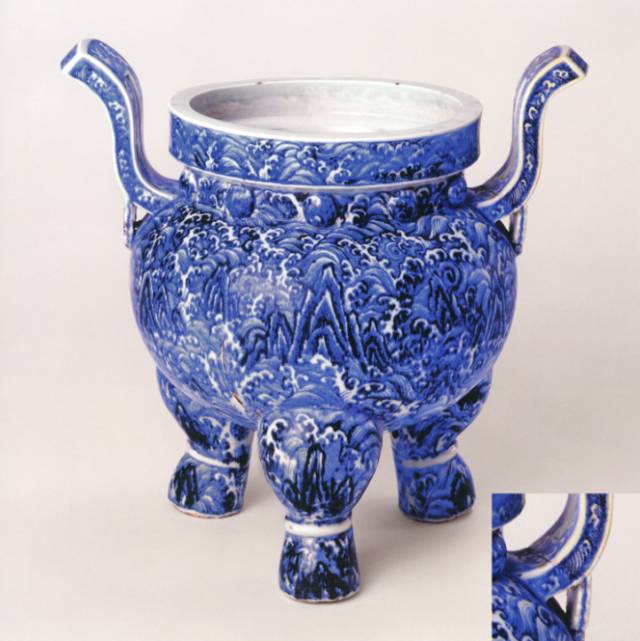 中国美術 青花 八卦紋爐  福山寿海　南京染付香炉　大明成化年製 cd956d9d881e449c8f65a0c301cedc