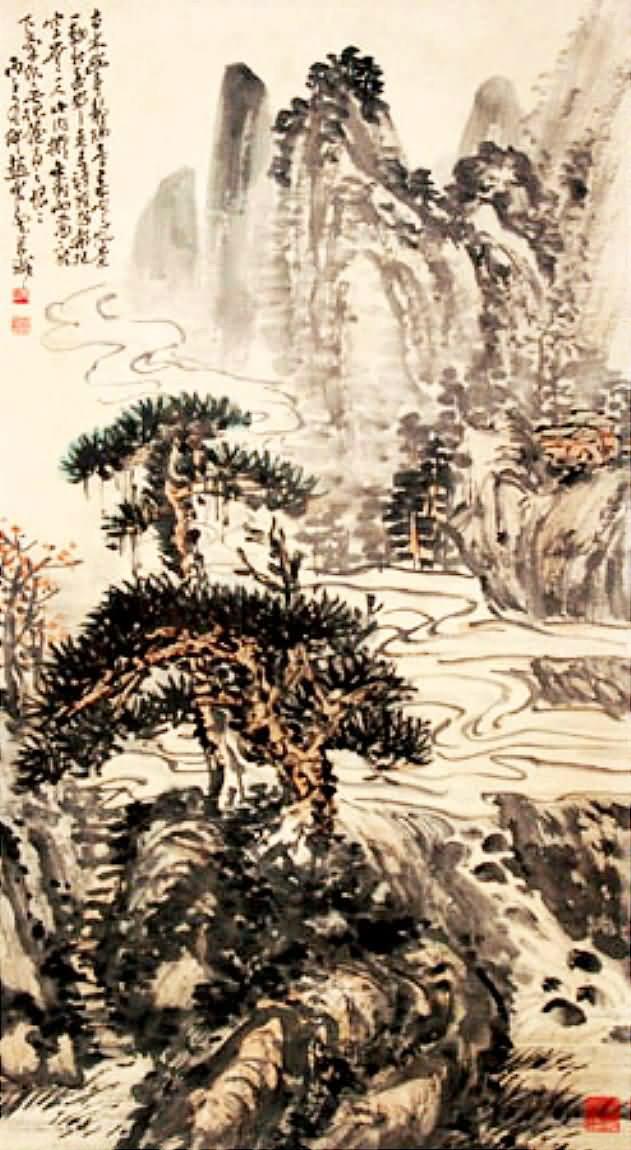□H.F□ 趙子云 趙雲壑 人物画 一筆画 1874-1955 掛軸 中国画 □H.F□ 趙子云 趙雲壑 人物画 一筆画 1874-1955 掛軸 中国画