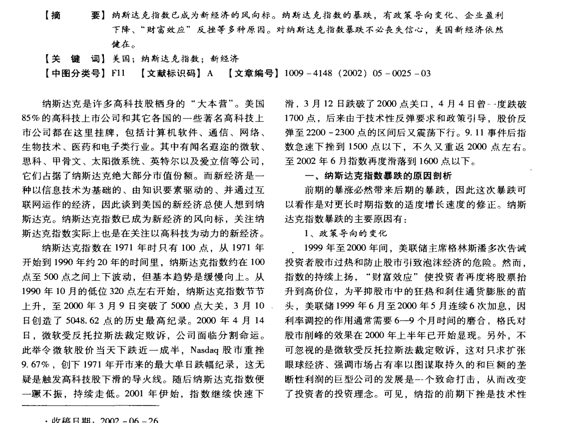 纳斯达克指数- 抖音百科