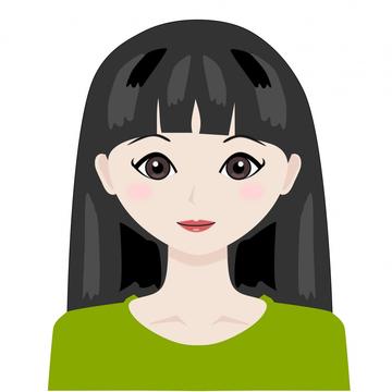 刘海-垂在前额整齐的短发